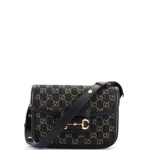 Gucci Horsebit Shoulder Bag Gg Denim #249842G21B